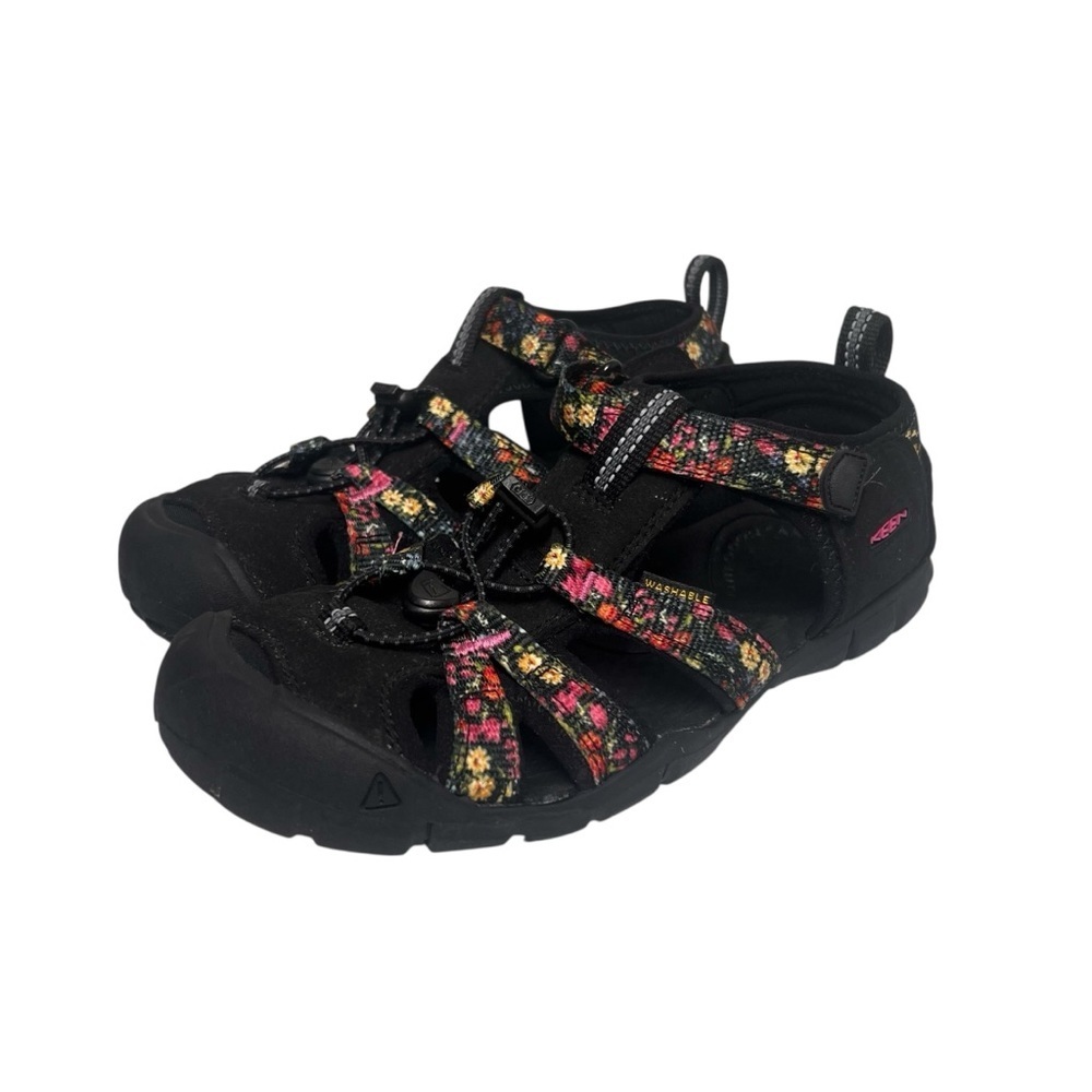 Keen Shoes Kids Seacamp II in Black Floral Youth Size US 4 Water Washable Straps